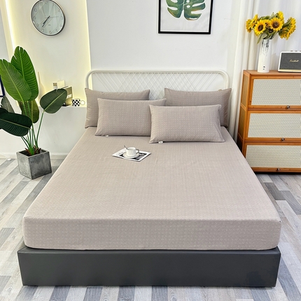 伊而梦蚊帐 2025新款原棉老粗布床笠 纹理灰