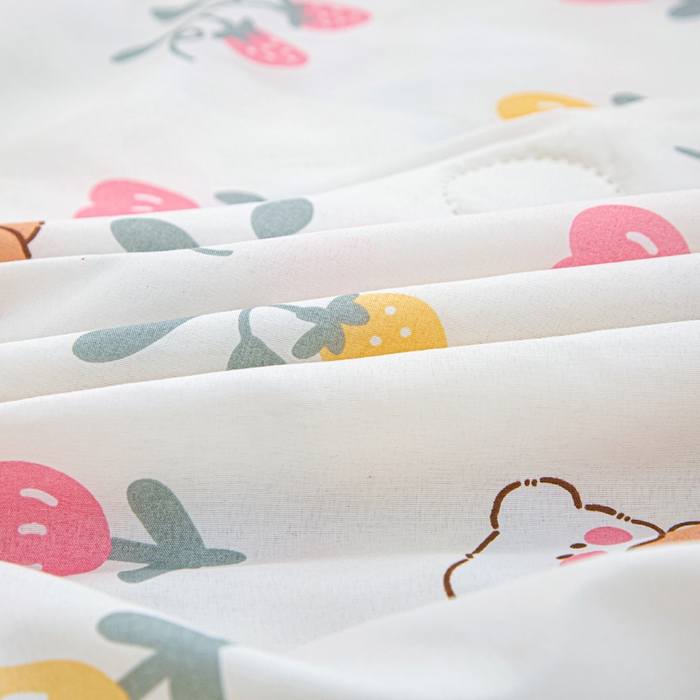 91家纺网 家纺一手货源 找家纺 侨鑫 2025新款亲肤水洗棉夏被宽边 玫瑰小熊