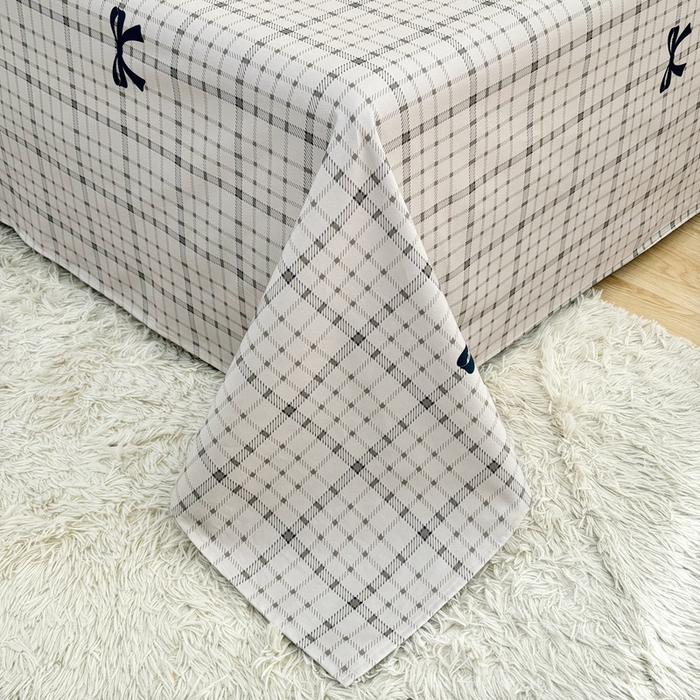 91家纺网 家纺一手货源 找家纺 伊而梦蚊帐 2025新款A类老粗布抗菌床单 条格结-米