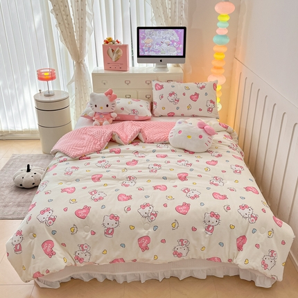 暮思家居 2025新款正版授权三丽鸥A版纯棉B版安抚豆豆绒春秋被冬被豆豆被被子被芯系列 豆豆被-公主kt