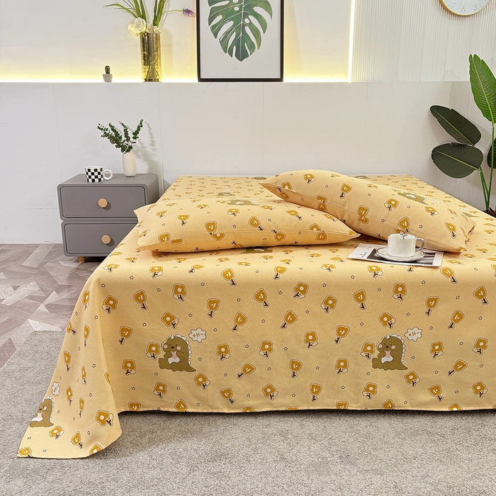 91家纺网 家纺一手货源 找家纺 伊而梦蚊帐 2025新款原棉老粗布床单 恐龙咖