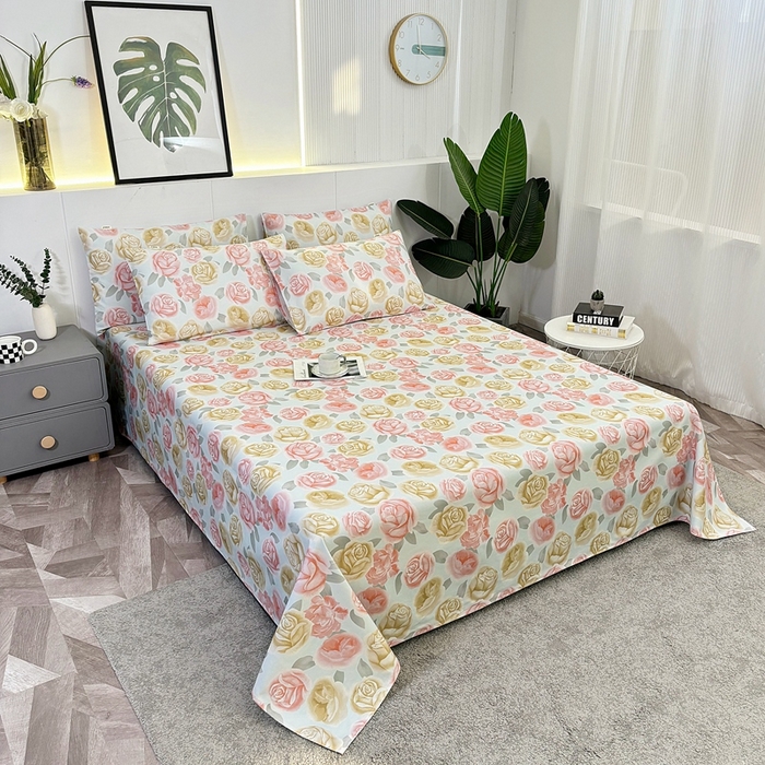 91家纺网 家纺一手货源 找家纺 伊而梦蚊帐 2025新款原棉老粗布床单 画屏春