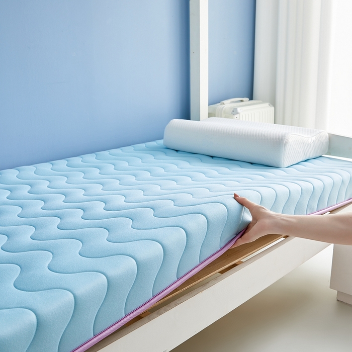 91家纺网 家纺一手货源 找家纺 艺博床垫 2025新款牛奶丝学生床垫 蓝色