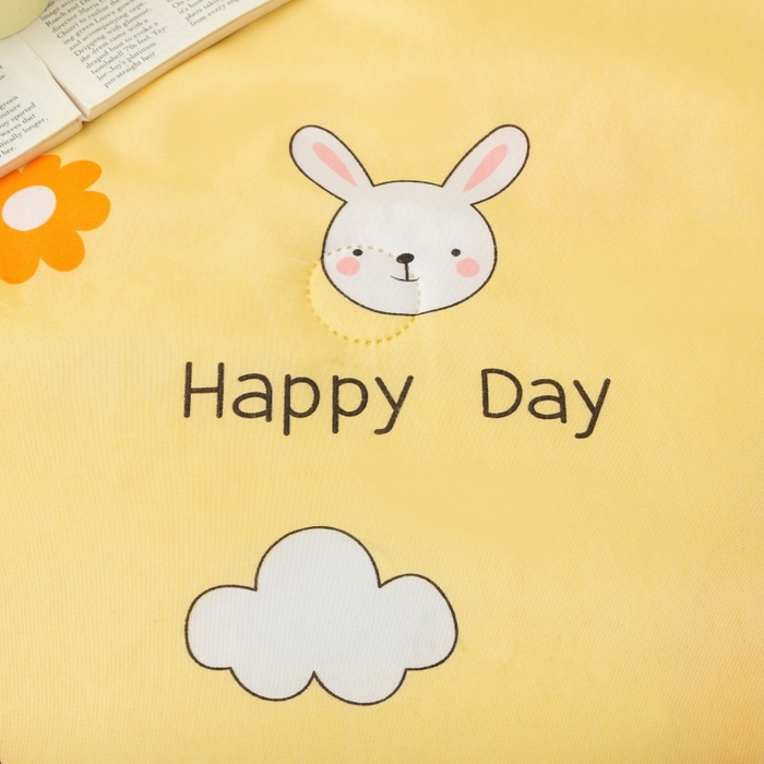 91家纺网 家纺一手货源 找家纺 2025新款亲肤绒礼品夏被窄边 快乐兔