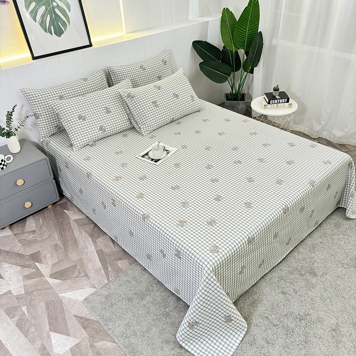 91家纺网 家纺一手货源 找家纺 伊而梦蚊帐 2025新款原棉老粗布床单 方格狗