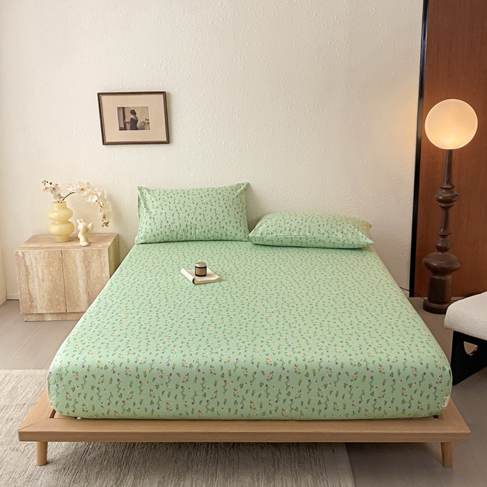 91家纺网 家纺一手货源 找家纺 九亭家纺 2025新款A类全棉老粗布单床笠 初夏