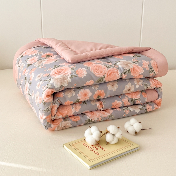 91家纺网 家纺一手货源 找家纺 爱宝被业 2025新款亲肤棉印花100%新疆棉花夏被空调被 云梦花都