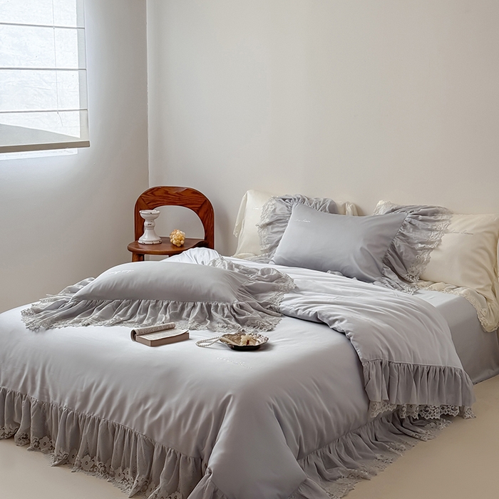 91家纺网 家纺一手货源 找家纺 涞澳家纺 2025新款亲肤舒适天丝棉四件套-云初系列 云初-月影灰