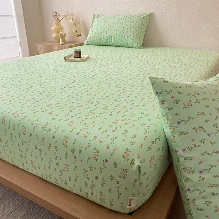 91家纺网 家纺一手货源 找家纺 九亭家纺 2025新款A类全棉老粗布单床笠 初夏