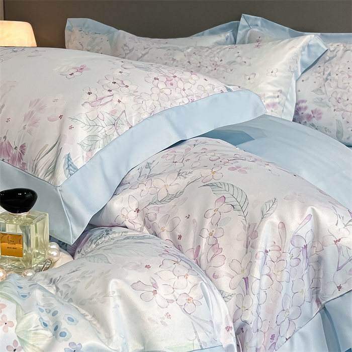 91家纺网 家纺一手货源 找家纺 笙意家纺 2025新款水洗冰丝数码印花宽边四件套 思绪