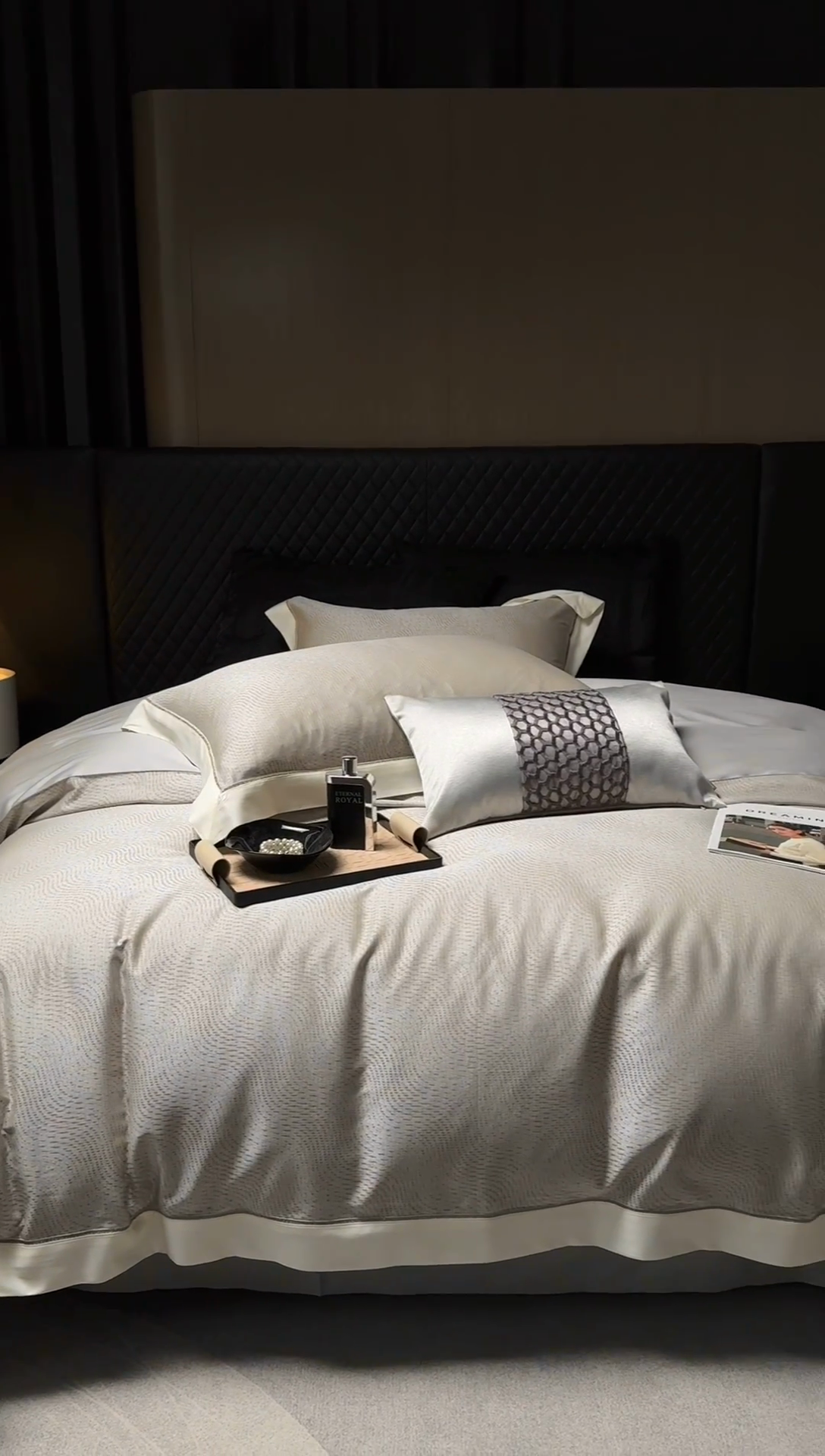 91家纺网 家纺一手货源 找家纺 涞澳家纺 2025新款天丝棉色织提花四件套 丝蕴-绿