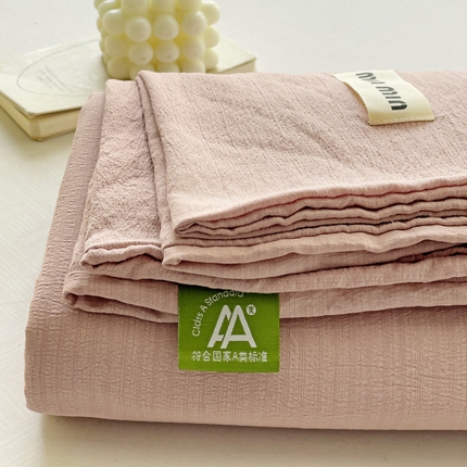 91家纺网 家纺一手货源 找家纺 罗亿家纺 2025新款云感提花双层纱定标minmin(系列)床单 浅豆沙