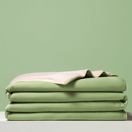 吾诺 2025 针织棉夏被双拼色大豆夏被子被芯夏凉被空调被 豆绿-浅粉