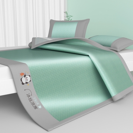 91家纺网 家纺一手货源 找家纺 爱宝被业  2025新款凉感抗菌冰丝席凉席 绿色