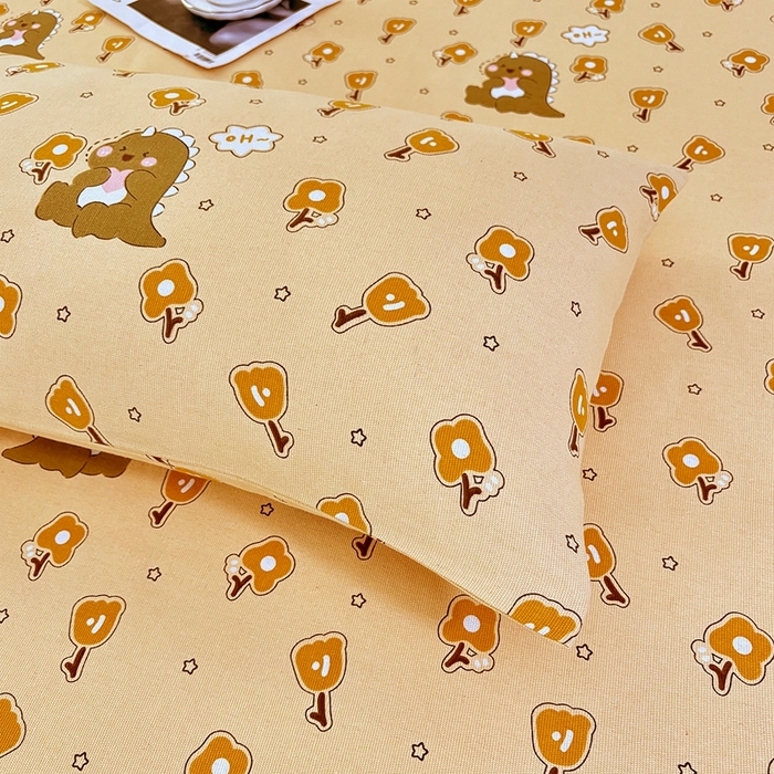 91家纺网 家纺一手货源 找家纺 伊而梦蚊帐 2025新款原棉老粗布床笠 恐龙咖