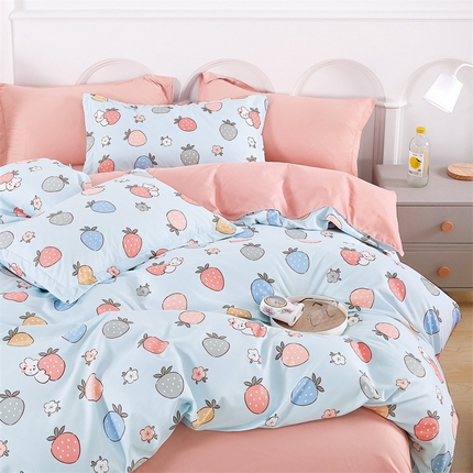 91家纺网 家纺一手货源 找家纺 （总）畅畅家纺 2025新款春夏活性小清新印花云锦棉四件套