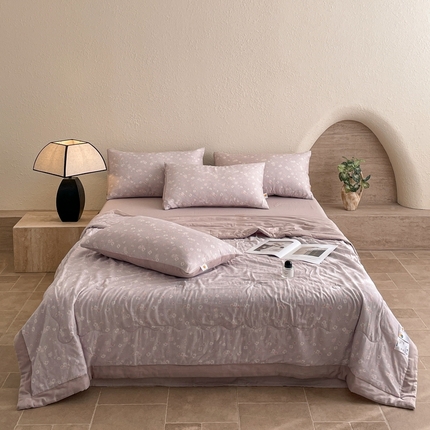 91家纺网 家纺一手货源 找家纺 （总）慕晨 2025新款全棉双层纱四件套莱赛尔夏被莱赛尔夏被四件套天丝夏凉被直播