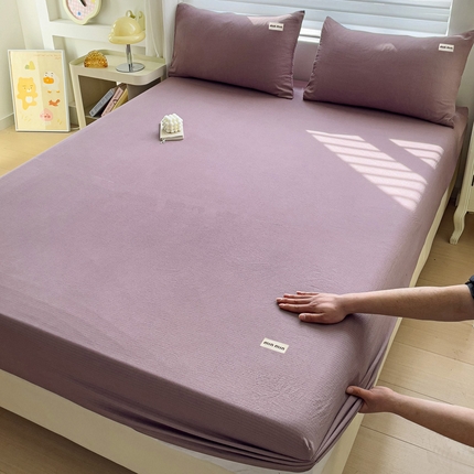 罗亿家纺 2025新款云感提花双层纱定标minmin(系列)床笠 深紫