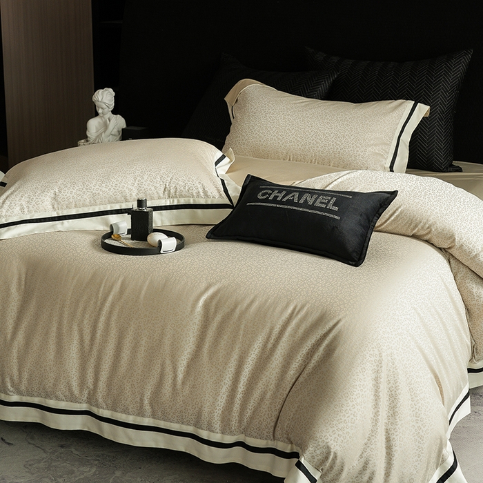 91家纺网 家纺一手货源 找家纺 涞澳家纺 2025新款天丝棉色织提花四件套 娇奈儿-浅瓦金