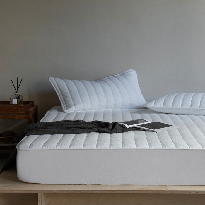 91家纺网 家纺一手货源 找家纺 璞素2025新款全棉纯棉三层纱床笠-空谷 ：幽兰 空谷