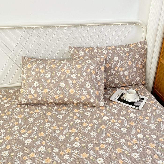 91家纺网 家纺一手货源 找家纺 伊而梦蚊帐 2025新款原棉老粗布床笠 梅花棕