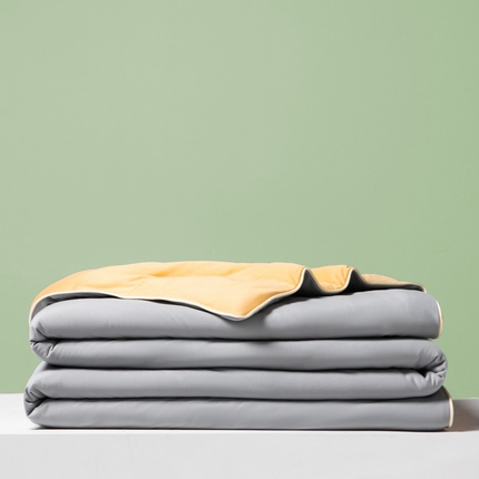 吾诺 2025 针织棉夏被双拼色大豆夏被子被芯夏凉被空调被 岩灰-杏黄