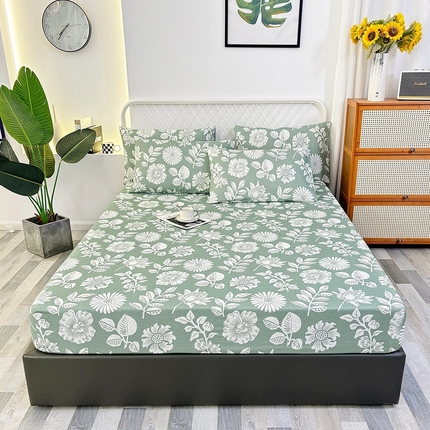 91家纺网 家纺一手货源 找家纺 伊而梦蚊帐 2025新款原棉老粗布床笠 春草青