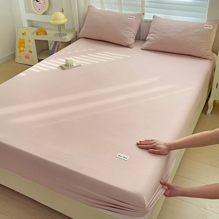 罗亿家纺 2025新款云感提花双层纱定标minmin(系列)床笠 浅豆沙