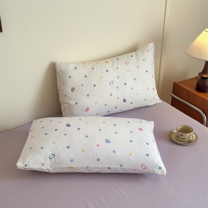 91家纺网 家纺一手货源 找家纺 亿梵家居 2025新款A类母婴级有氧全棉纯棉双层纱纯棉印花四件套-床拍图 彩虹糖