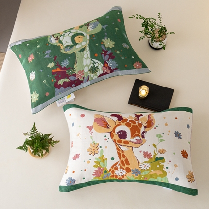 91家纺网 家纺一手货源 找家纺 彩虹毛巾 （总）2025新款全棉八层纱枕巾情侣枕巾