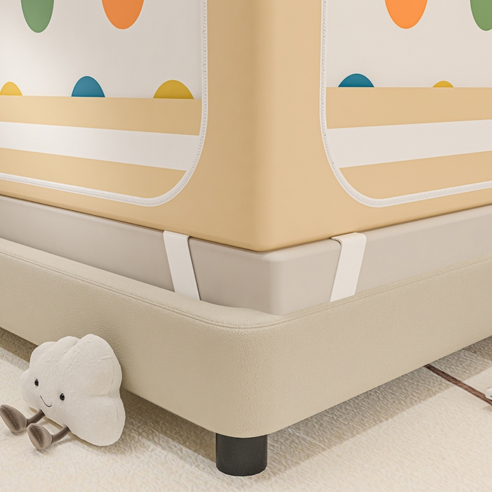 91家纺网 家纺一手货源 找家纺 冉美家纺 2025新款屋顶式遮光防尘防摔蚊帐 多彩点点-香槟