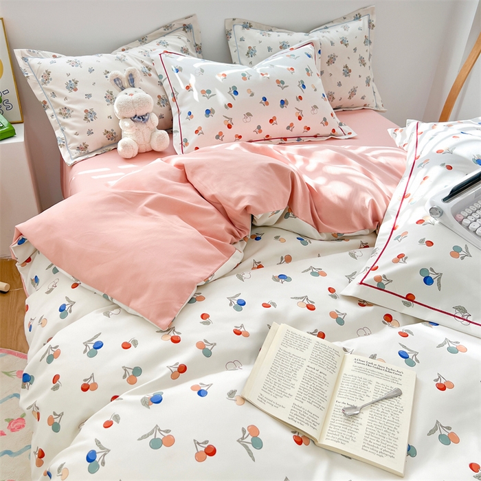 91家纺网 家纺一手货源 找家纺 （总）畅畅家纺 2025新款春夏活性小清新印花云锦棉四件套