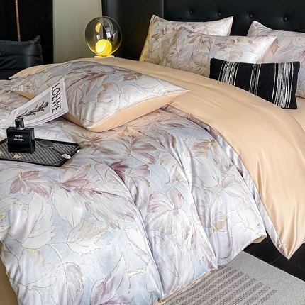 91家纺网 家纺一手货源 找家纺 （总）梦幻之城 2025新款水洗真丝数码印花简易款四件套