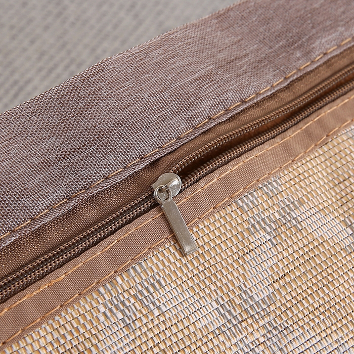 91家纺网 家纺一手货源 找家纺 小牛席业 2025新款A夏凉枕套系列 角标冰藤凉枕套（银灰）