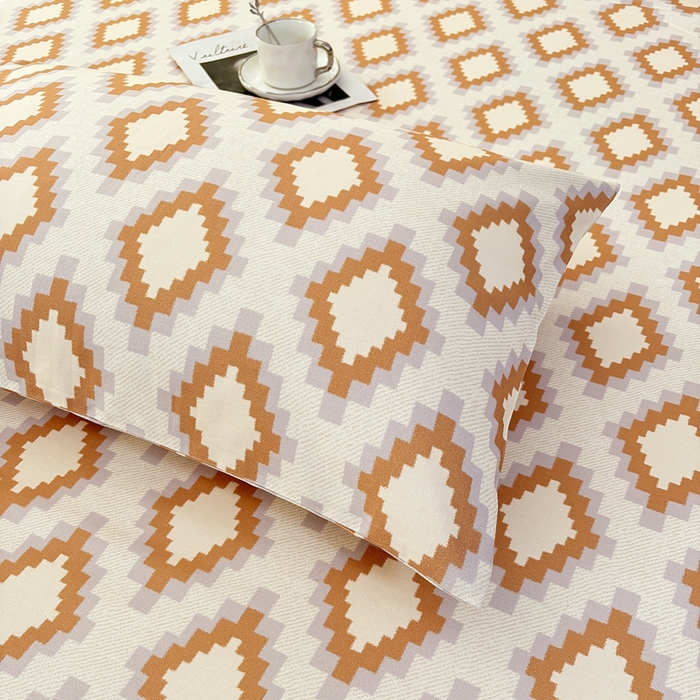 91家纺网 家纺一手货源 找家纺 伊而梦蚊帐 2025新款原棉老粗布床笠 菱格棕