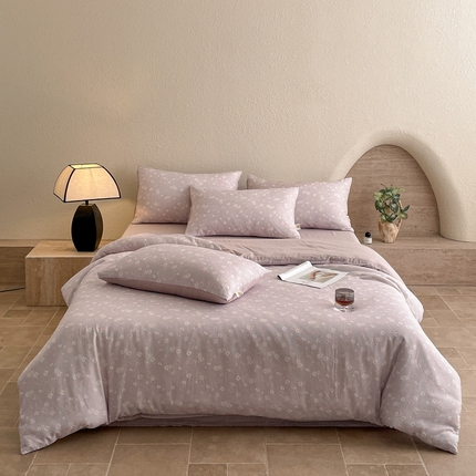 91家纺网 家纺一手货源 找家纺 （总）慕晨 2025新款全棉双层纱四件套莱赛尔纯棉莱赛尔四件套天丝夏季凉感直播