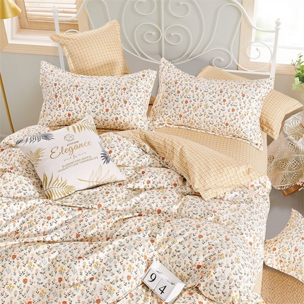 91家纺网 家纺一手货源 找家纺 （总）畅畅家纺 2025新款春夏活性小清新印花云锦棉四件套