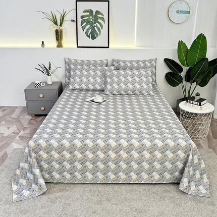 伊而梦蚊帐 2025新款原棉老粗布床单 千鸟蓝