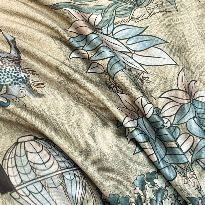 91家纺网 家纺一手货源 找家纺 笙意家纺2025新款水洗冰丝数码印花暗盒款四件套 妙然-灰