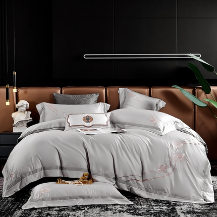 91家纺网 家纺一手货源 找家纺 （总）U品汇 2025新款60支天丝棉莱赛尔纤维刺绣花四件套纯棉全棉凉感丝滑礼盒包装（西雅图）