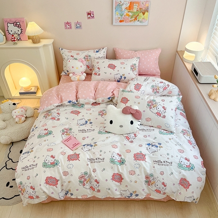 91家纺网 家纺一手货源 找家纺 （总）暮思家居 2025新款正版授权三丽鸥全棉四件套系列四件套