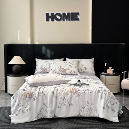 91家纺网 家纺一手货源 找家纺 （总）慕晨 2025春夏新品莱赛尔天丝数码印花四件套莱赛尔夏被四件套天丝夏凉被直播热款