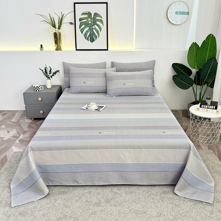 伊而梦蚊帐 2025新款原棉老粗布床单 条纹蓝