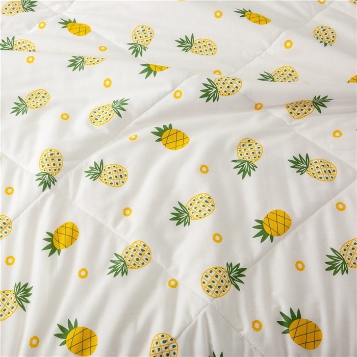 91家纺网 家纺一手货源 找家纺 小清新印花里外全棉夏被纱布夏被纯棉夏被棉花被夏凉被空调被子儿童夏被 菠萝