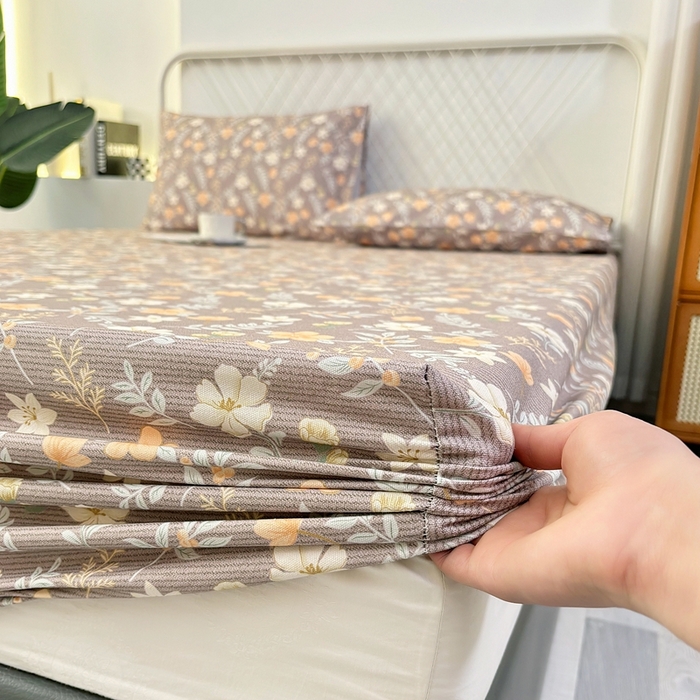 91家纺网 家纺一手货源 找家纺 伊而梦蚊帐 2025新款原棉老粗布床笠 梅花棕