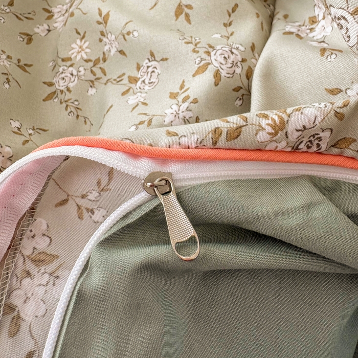 91家纺网 家纺一手货源 找家纺 潮邦创意家居 2025新款云柔棉立体嵌绳款小清新四件套 梦幻绿野