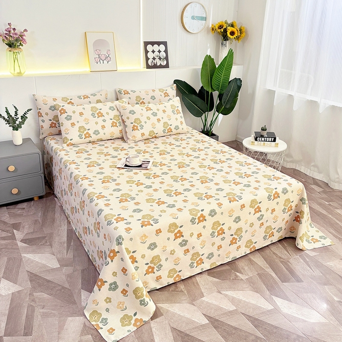 91家纺网 家纺一手货源 找家纺 伊而梦蚊帐 2025新款原棉老粗布床单 春日宴