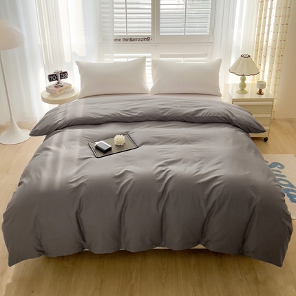 91家纺网 家纺一手货源 找家纺 漫时光 2025新款A类40s纯棉水洗棉单品系列-单被套 绅士黑