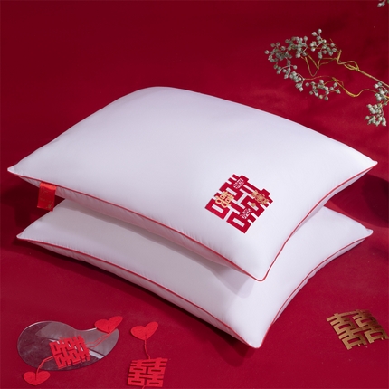 91家纺网 家纺一手货源 找家纺 （总）仁宇枕业 2025新款新品新人大红结婚喜庆富贵喜事婚庆舒适枕系列多规格单人双人长枕头枕芯
