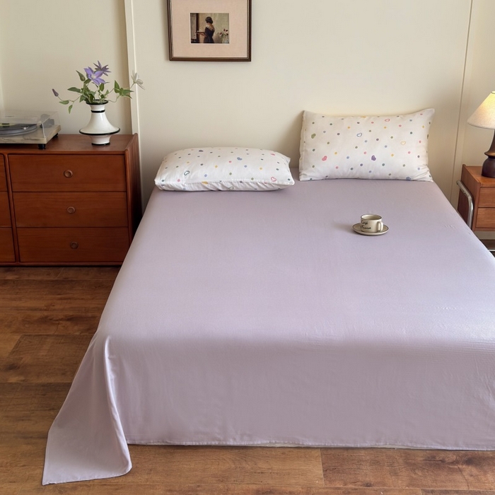 91家纺网 家纺一手货源 找家纺 亿梵家居 2025新款A类母婴级有氧全棉纯棉双层纱纯棉印花四件套-床拍图 彩虹糖